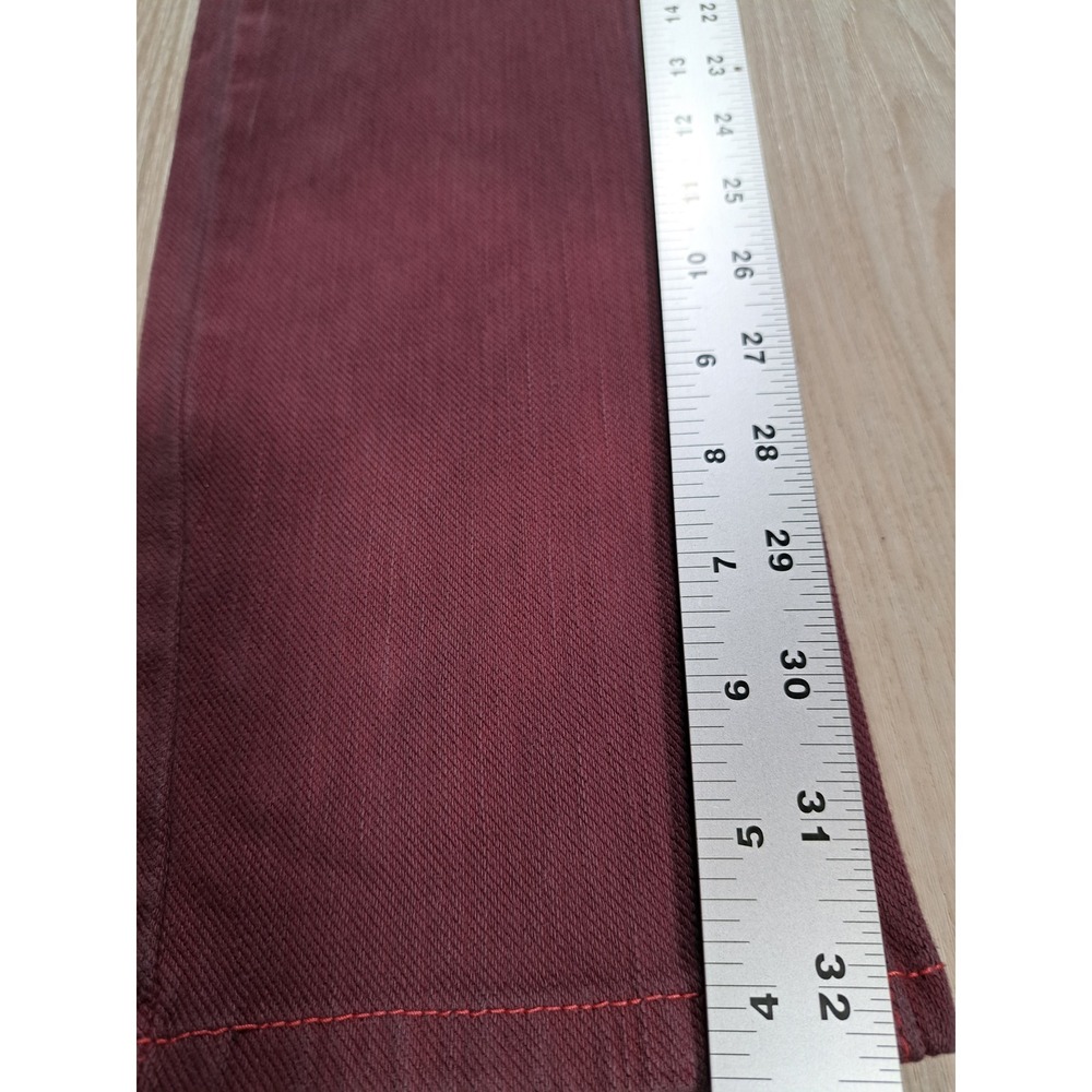 REUSE Jeans Womens‎ 30x34 Burgundy Recycled Cotton Low Rise Skinny Leg Denim - Picture 6 of 7